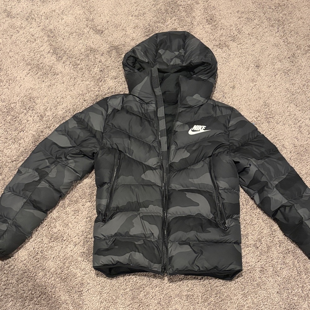 Nike Charcoal Camouflage Puffer Jacket